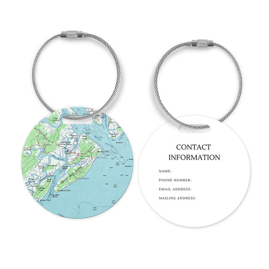 Hilton Head Island Map Luggage Tag | Coastal South Carolina Travel Accessory
