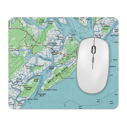 Hilton Head Island Map Mousepad | Coastal Desk Accessory