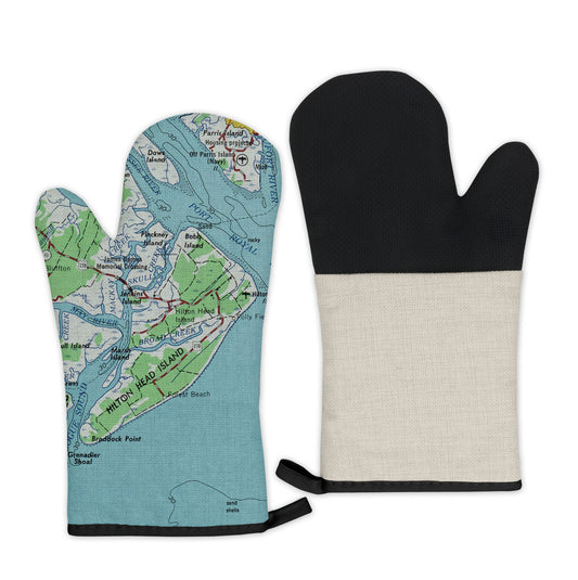 Hilton Head Island Map Oven Mitt | Coastal Kitchen Gift