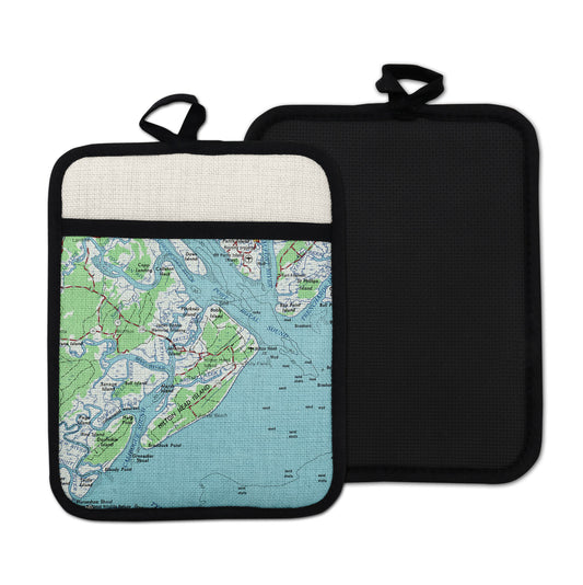 Hilton Head Island Map Hot Pad | Coastal Kitchen Trivet | Lowcountry Gift