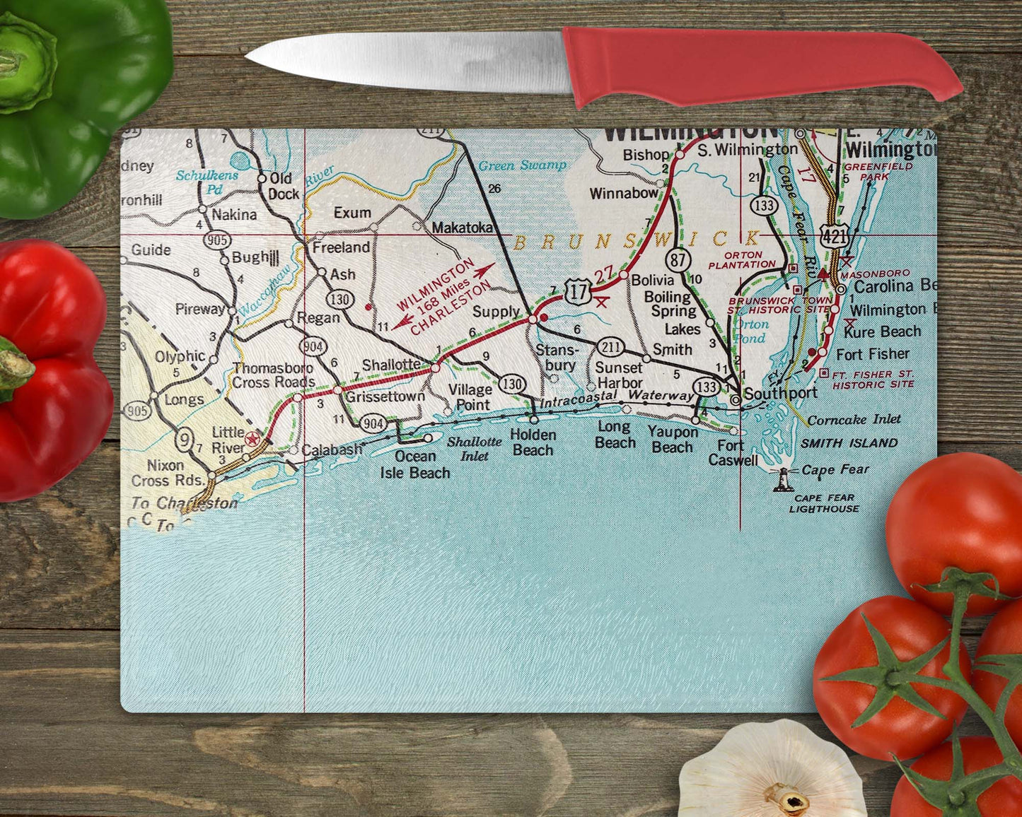 Holden Beach North Carolina Map Cutting Board | Travel Gift | Kitchen Decor