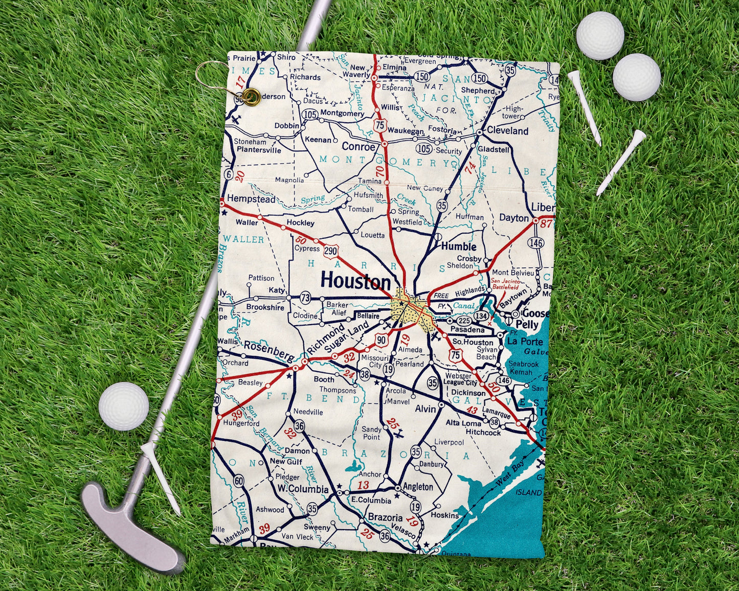 Houston Texas golf towel primary image