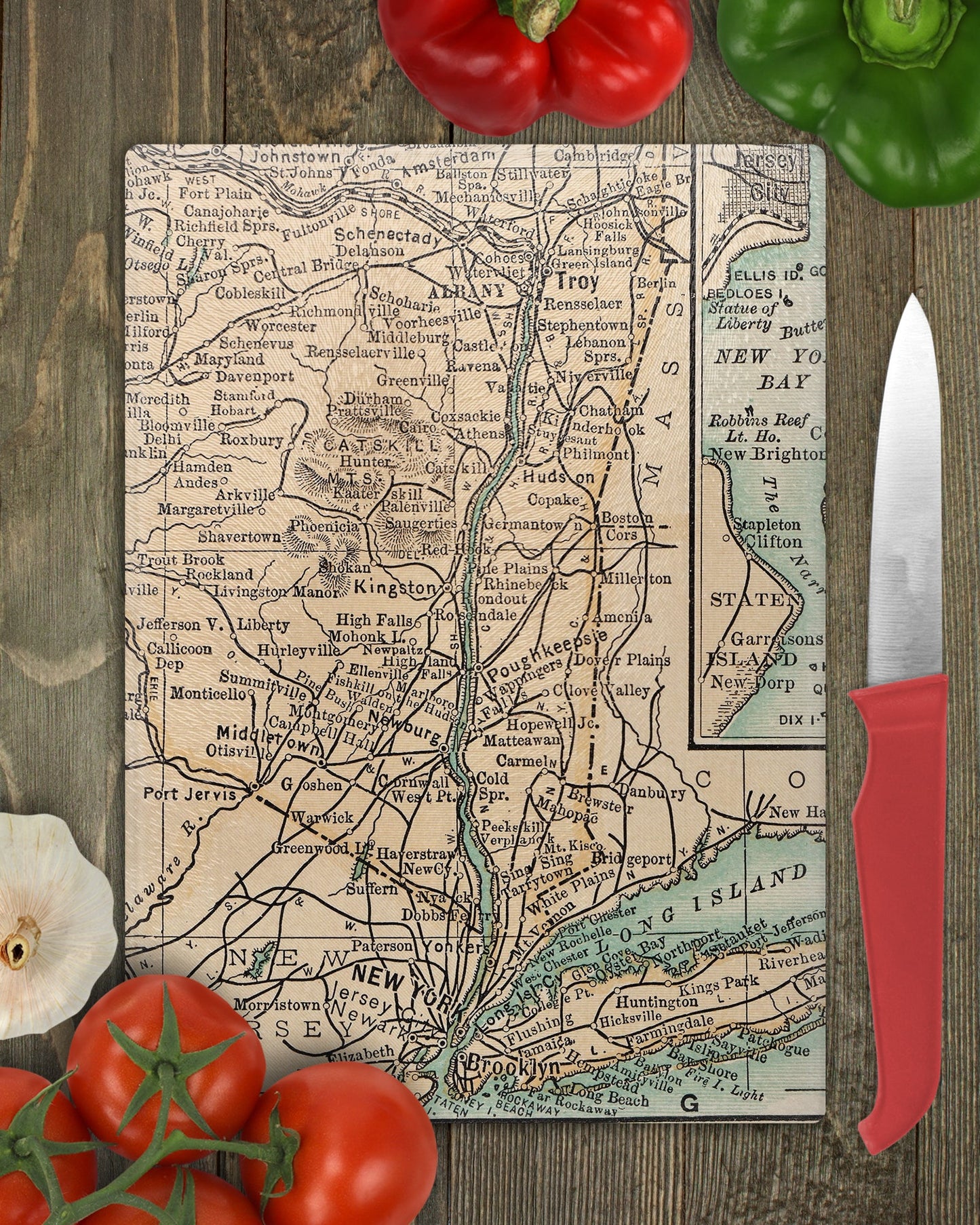 Hudson Valley New York Map Cutting Board | Travel Gift | Kitchen Decor