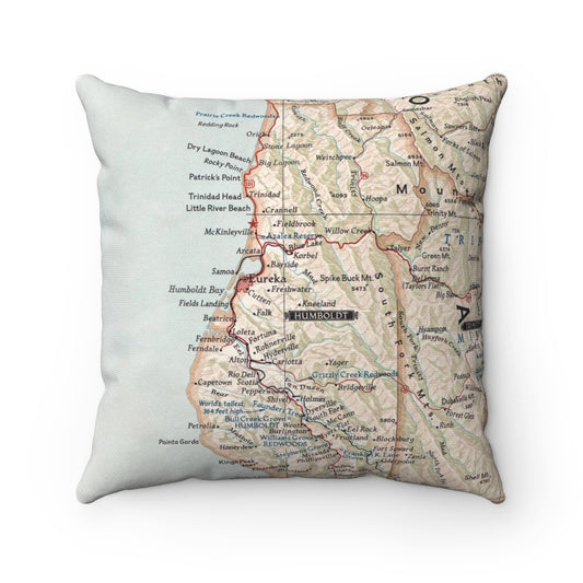 Humboldt County California vintage map pillow