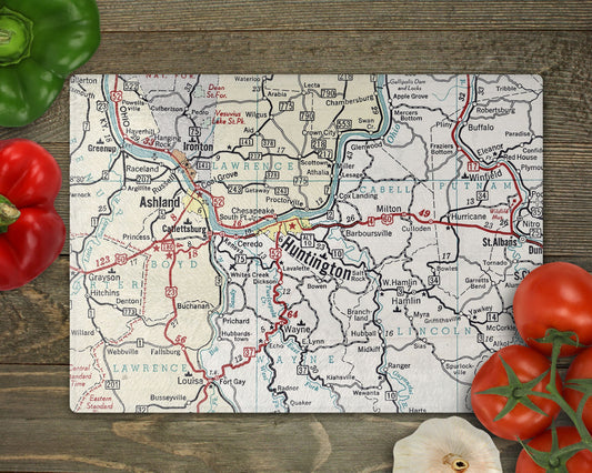 Huntington West Virginia Map Cutting Board | Travel Gift | Kitchen Decor
