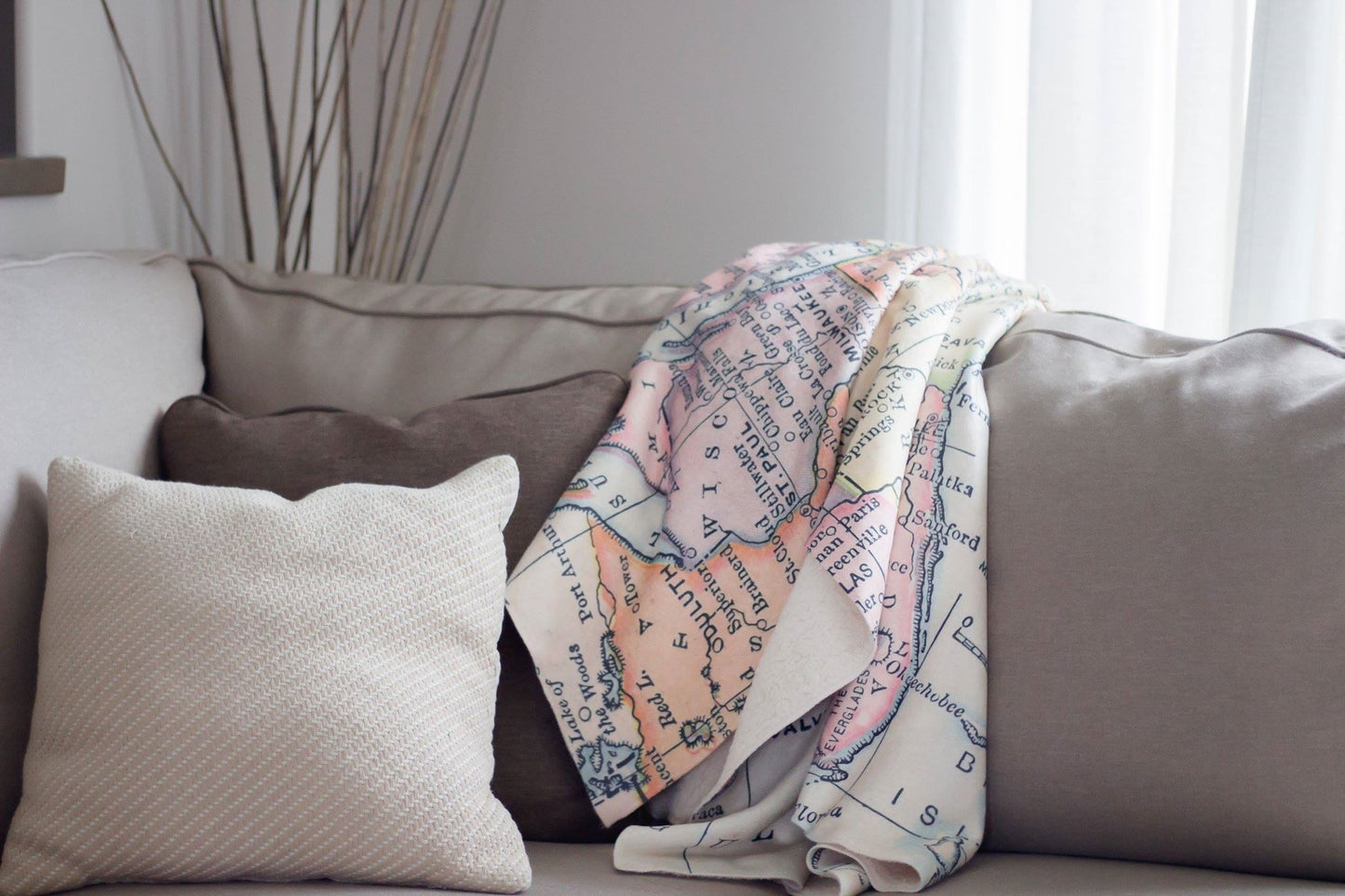 Long Beach Island, New Jersey Map Sherpa Fleece Blanket | Cozy Travel Throw