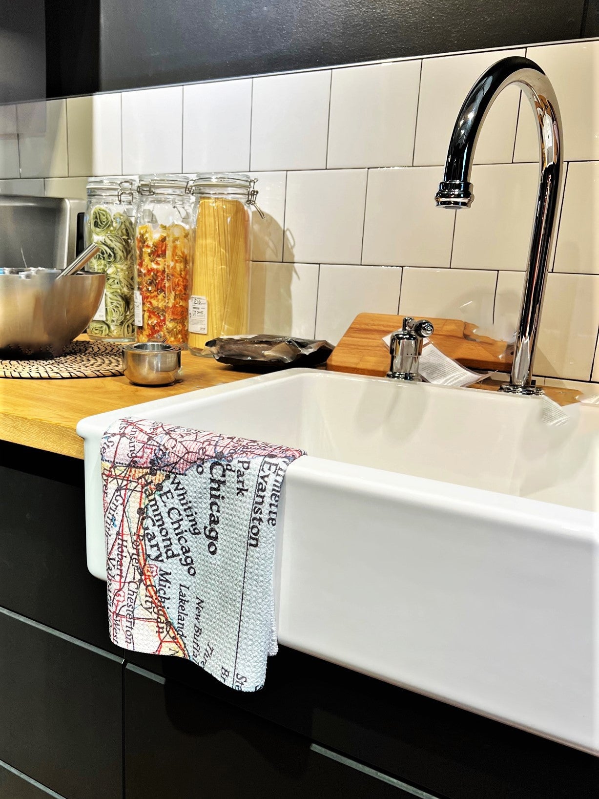 Acadia National Park Map Tea Towel | Waffle-Weave Kitchen Towel Gift