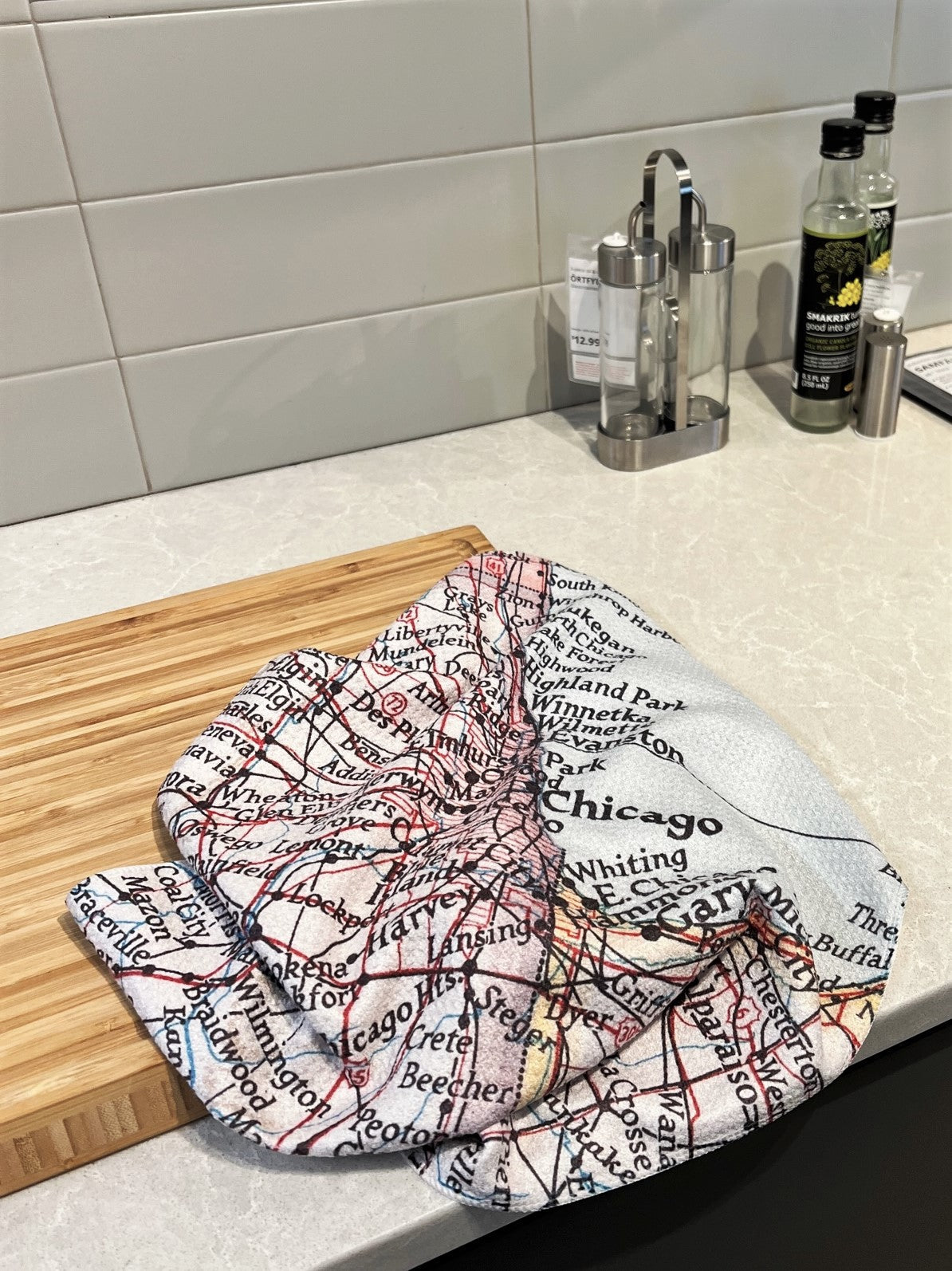 Oregon Map Tea Towel | Waffle-Weave Kitchen Towel Gift