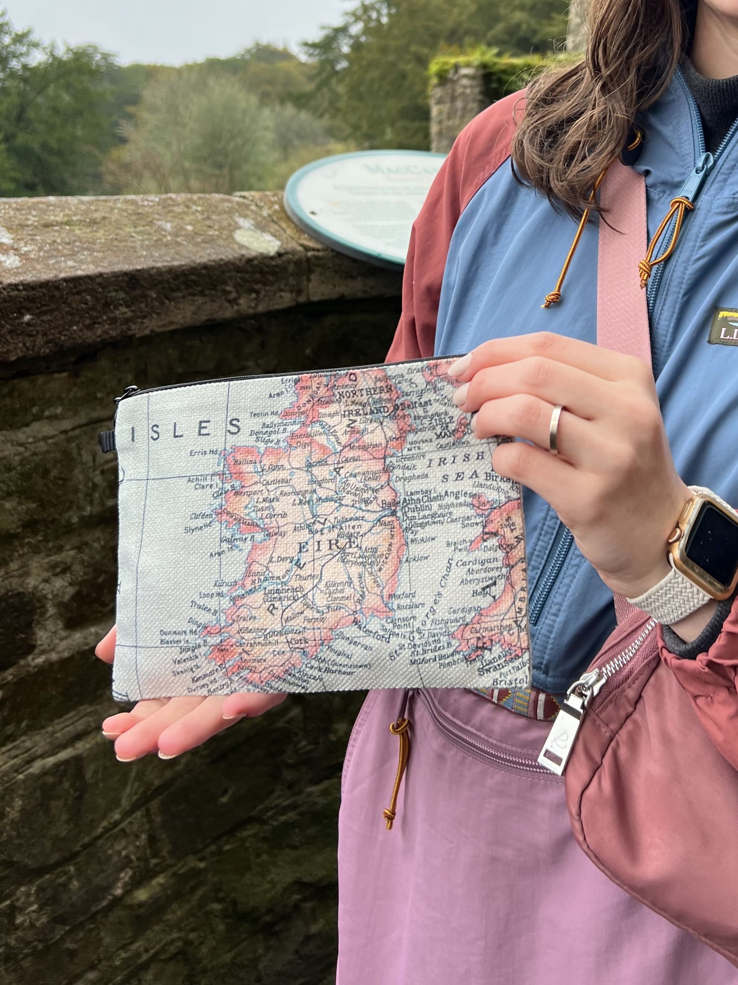 Ohio Map Travel Pouch Wristlet