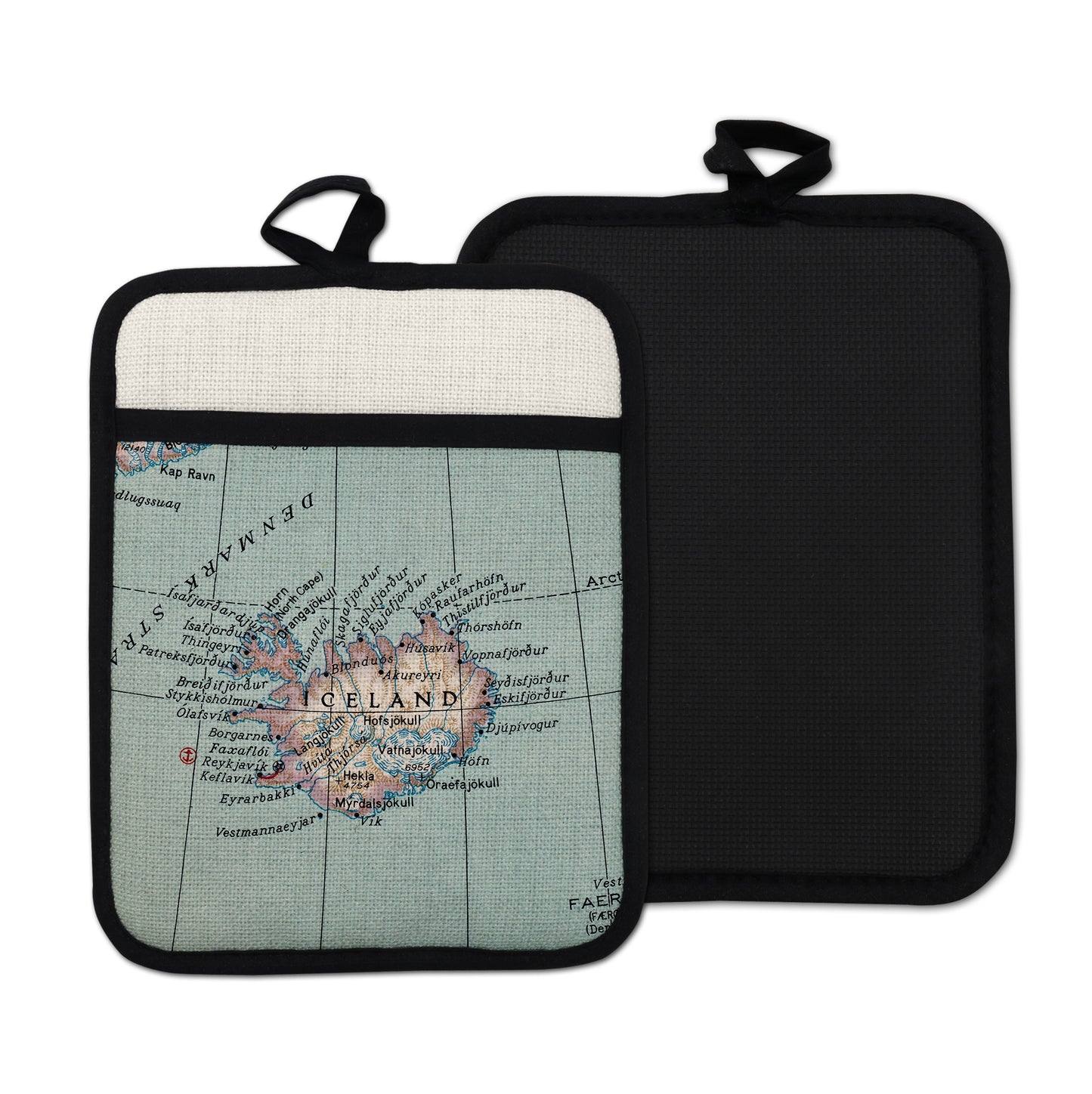 Iceland vintage map hot pad kitchen decor