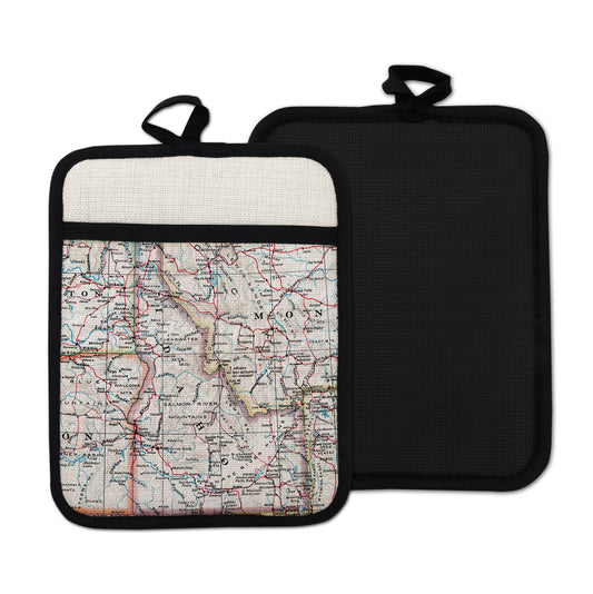 Idaho Vintage Map Hot Pad | Heat-Resistant Pot Holder with Historic Idaho Map Design