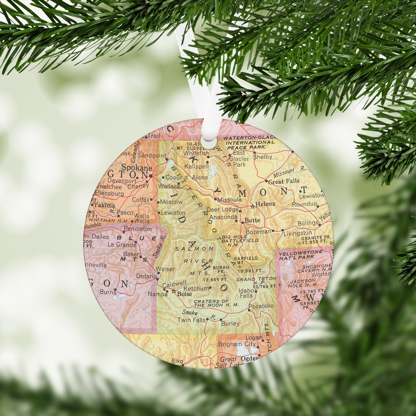 Idaho Vintage Map Ornament