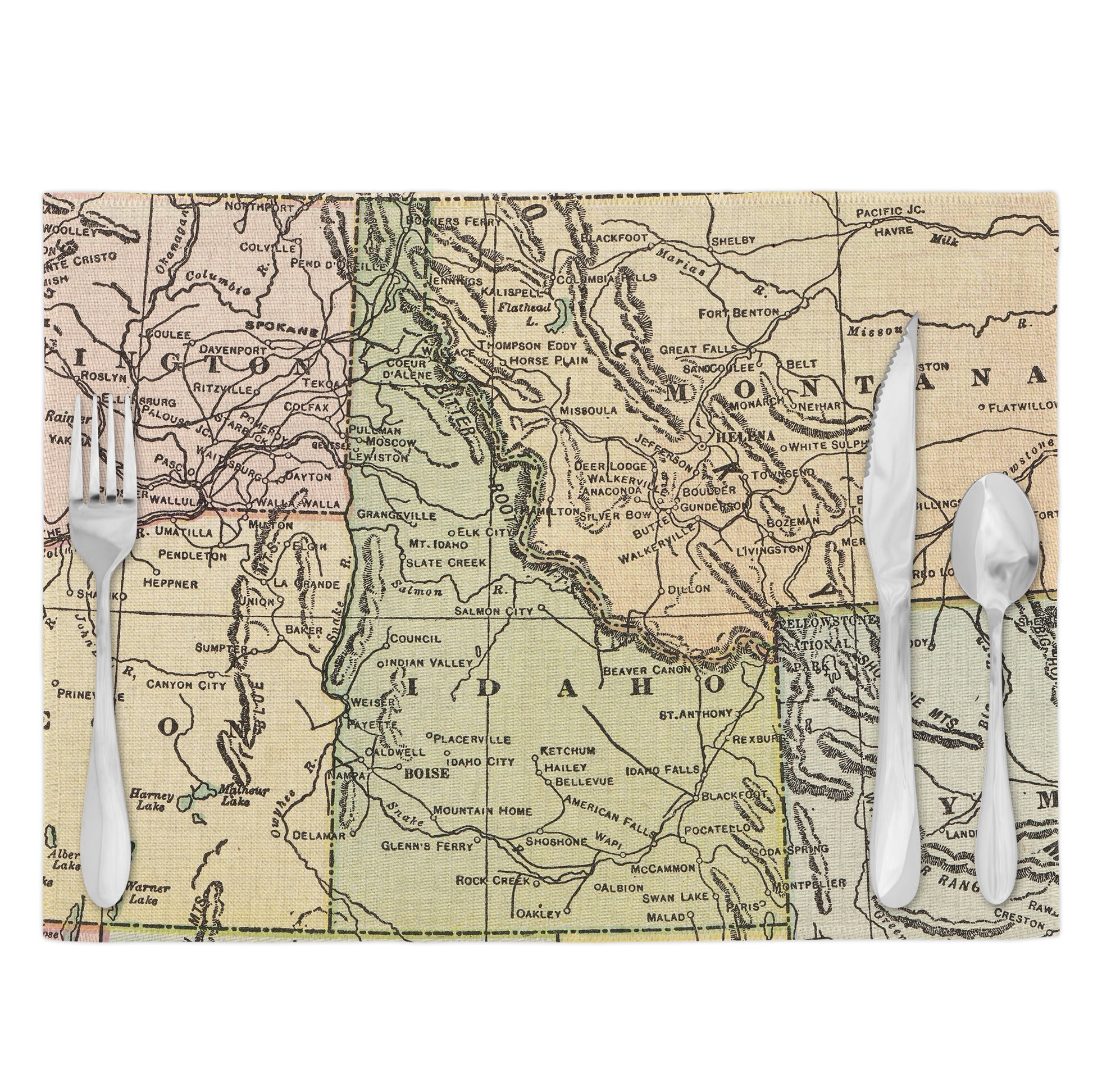 Idaho Vintage Map Placemats Set of 4