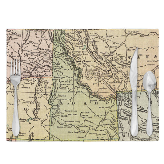 Idaho Vintage Map Placemats Set of 4
