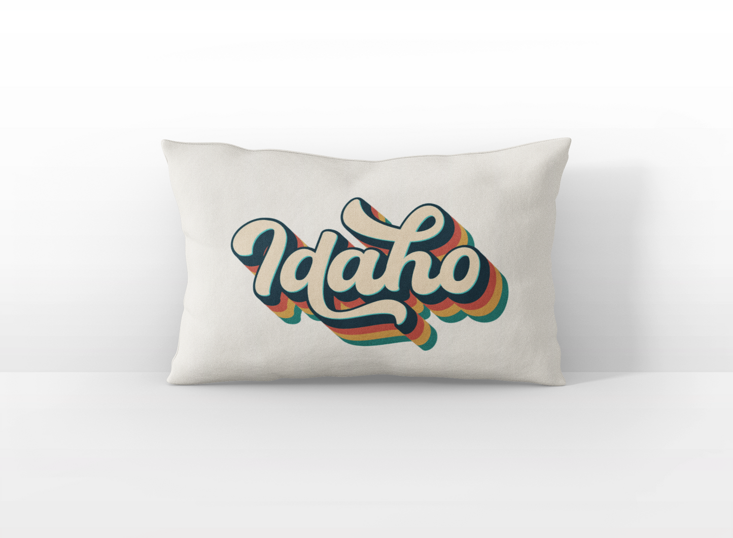 Idaho retro text lumbar pillow