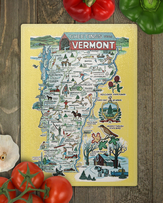 Vermont Map Cutting Board | Travel Gift | Kitchen Decor