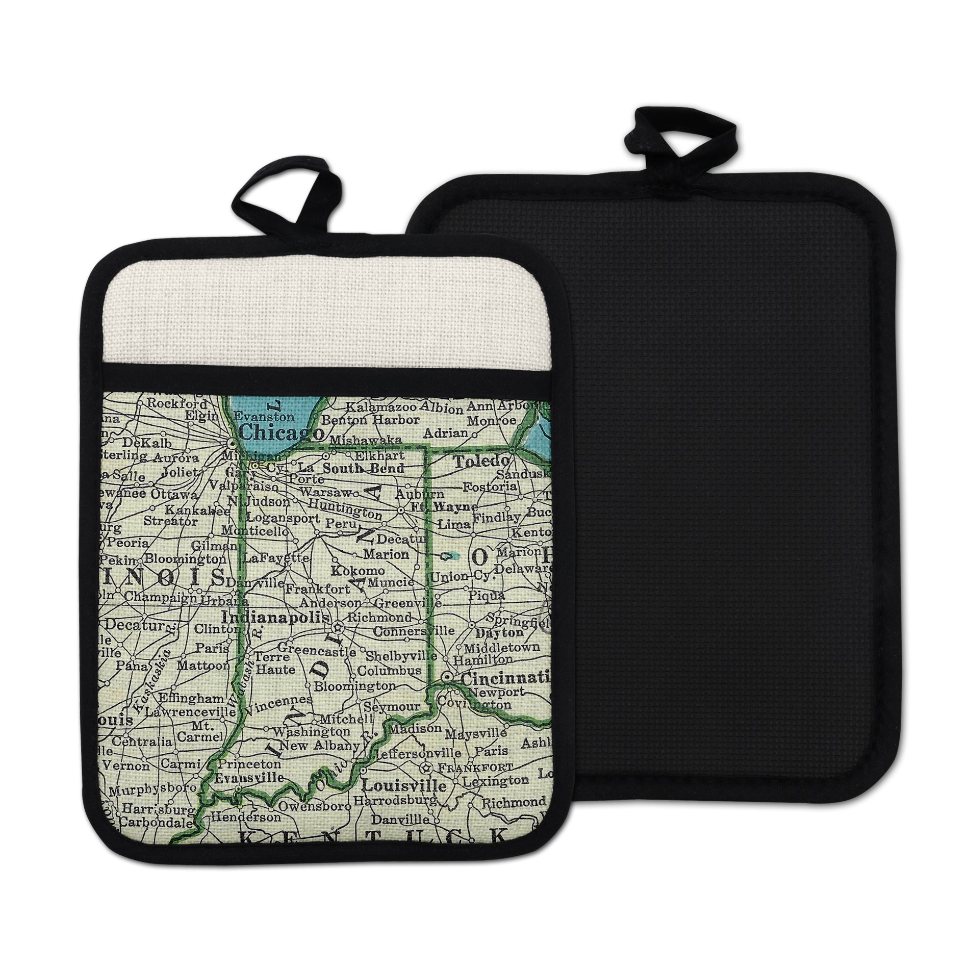 Indiana vintage map hot pad kitchen decor