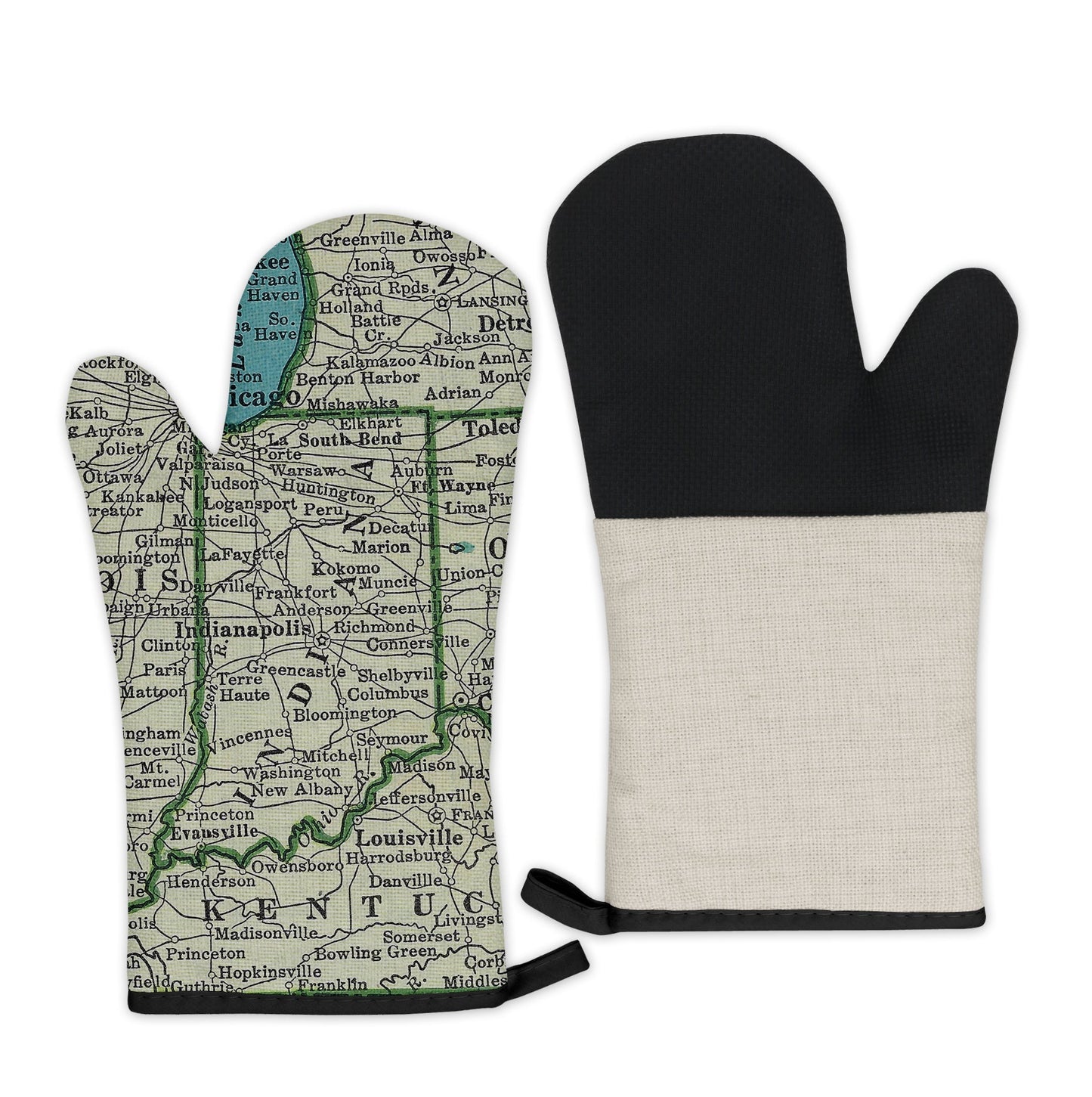 Indiana Map Oven Mitt | Vintage-Inspired Kitchen Gift