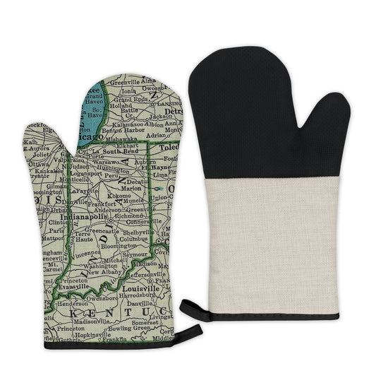 Indiana Map Oven Mitt | Vintage-Inspired Kitchen Gift