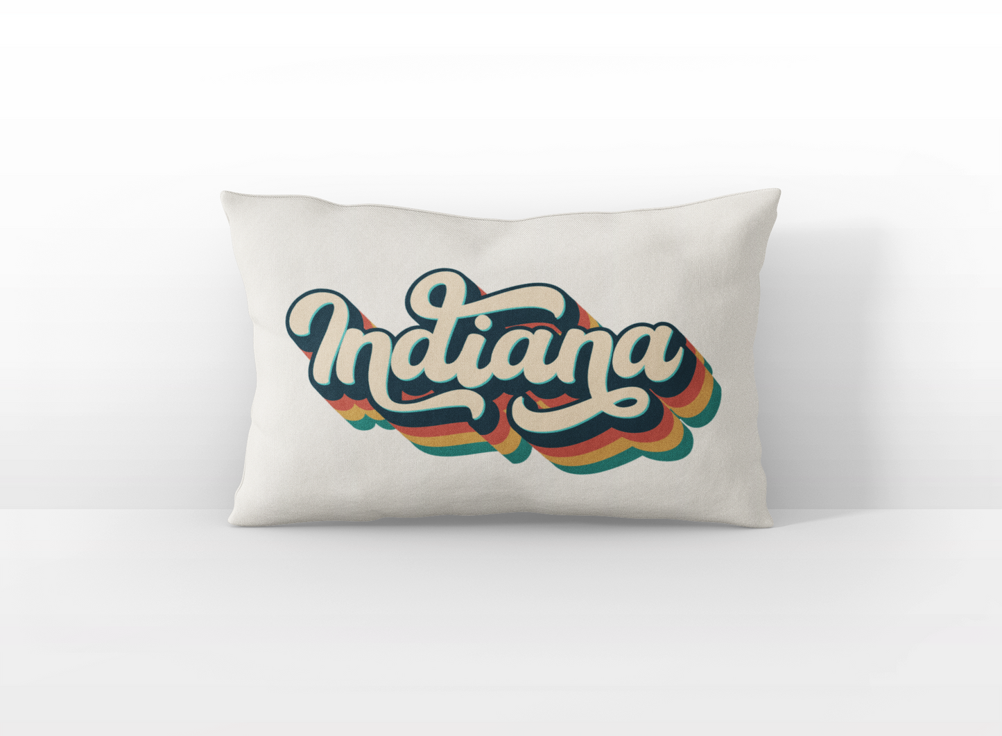 Indiana retro text lumbar pillow