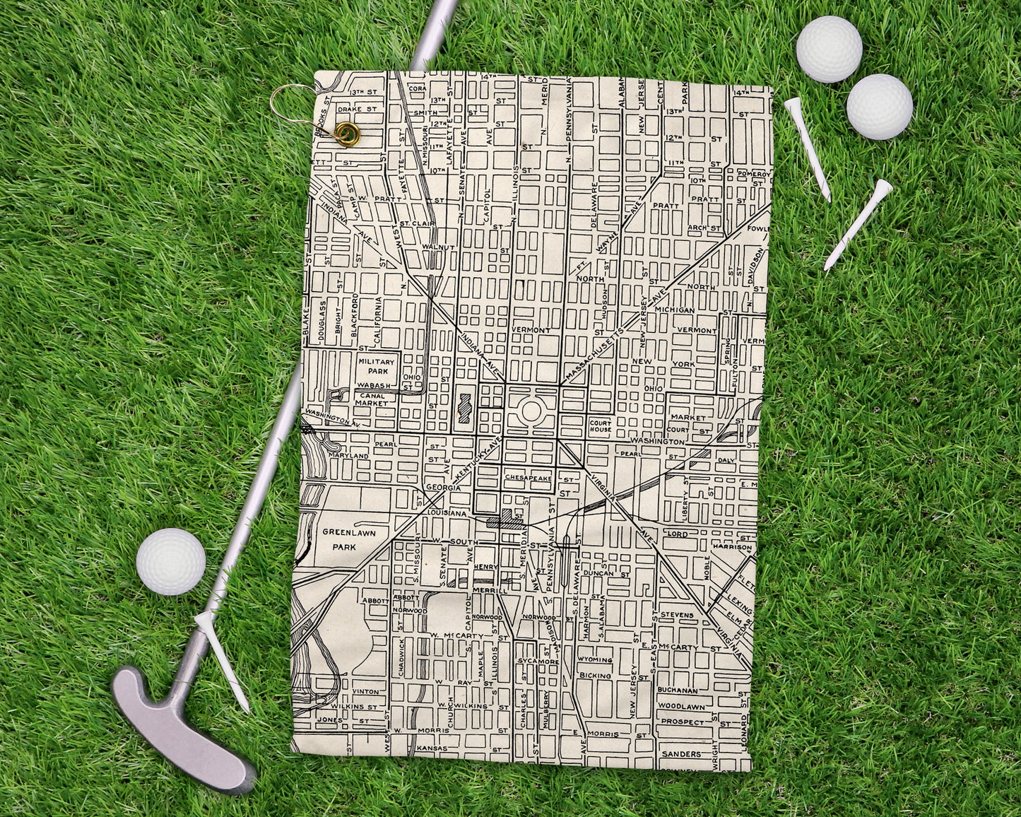 Indianapolis golf towel primary image