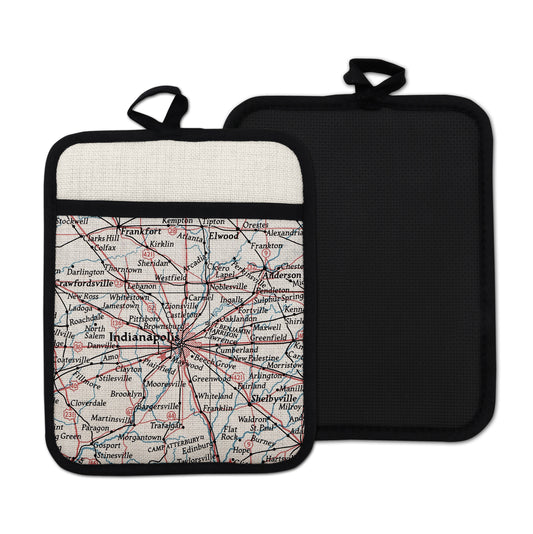 Indianapolis vintage map hot pad kitchen decor