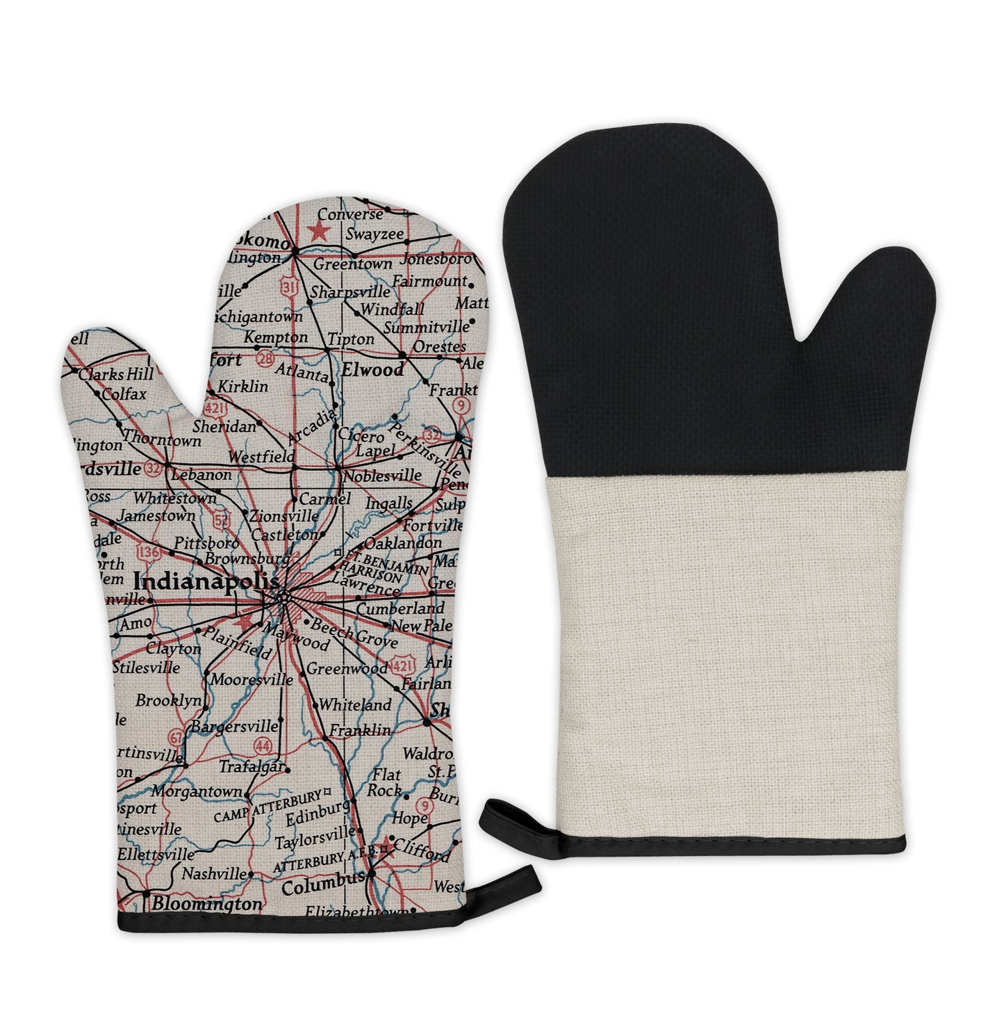 Indianapolis Map Oven Mitt | Vintage-Inspired Kitchen Gift