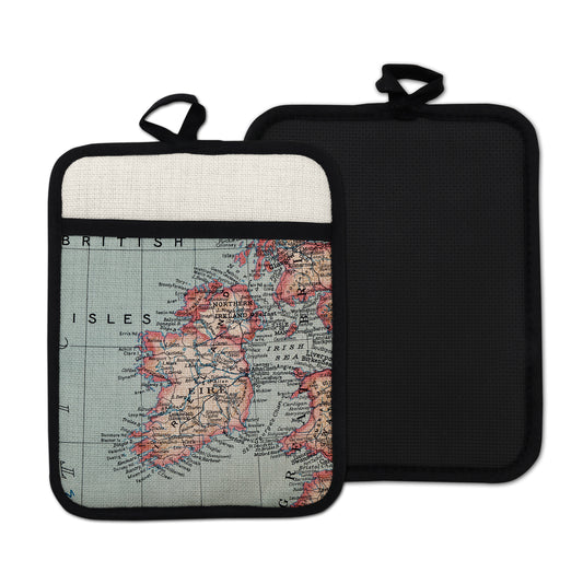Ireland vintage map hot pad kitchen decor