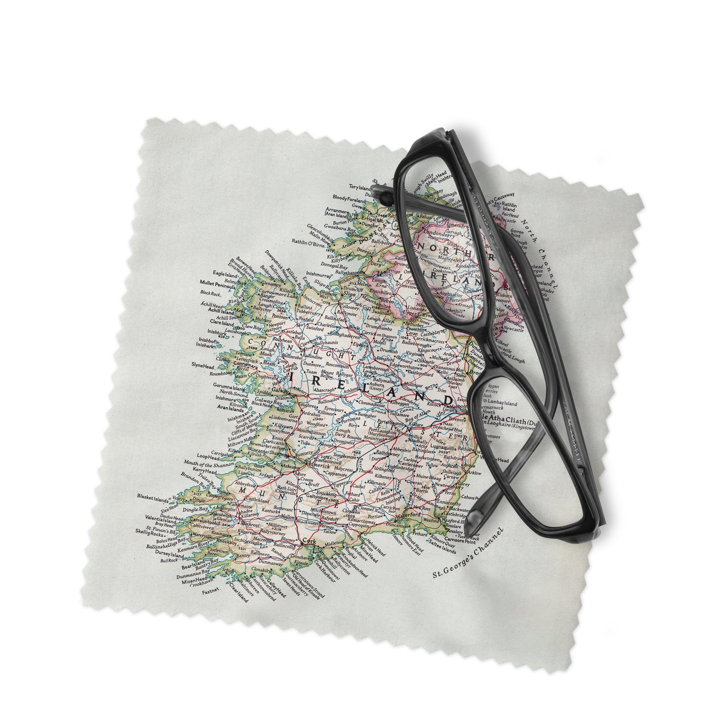 Ireland Map Lens Cloth | Vintage Ireland Travel Screen Cleaner