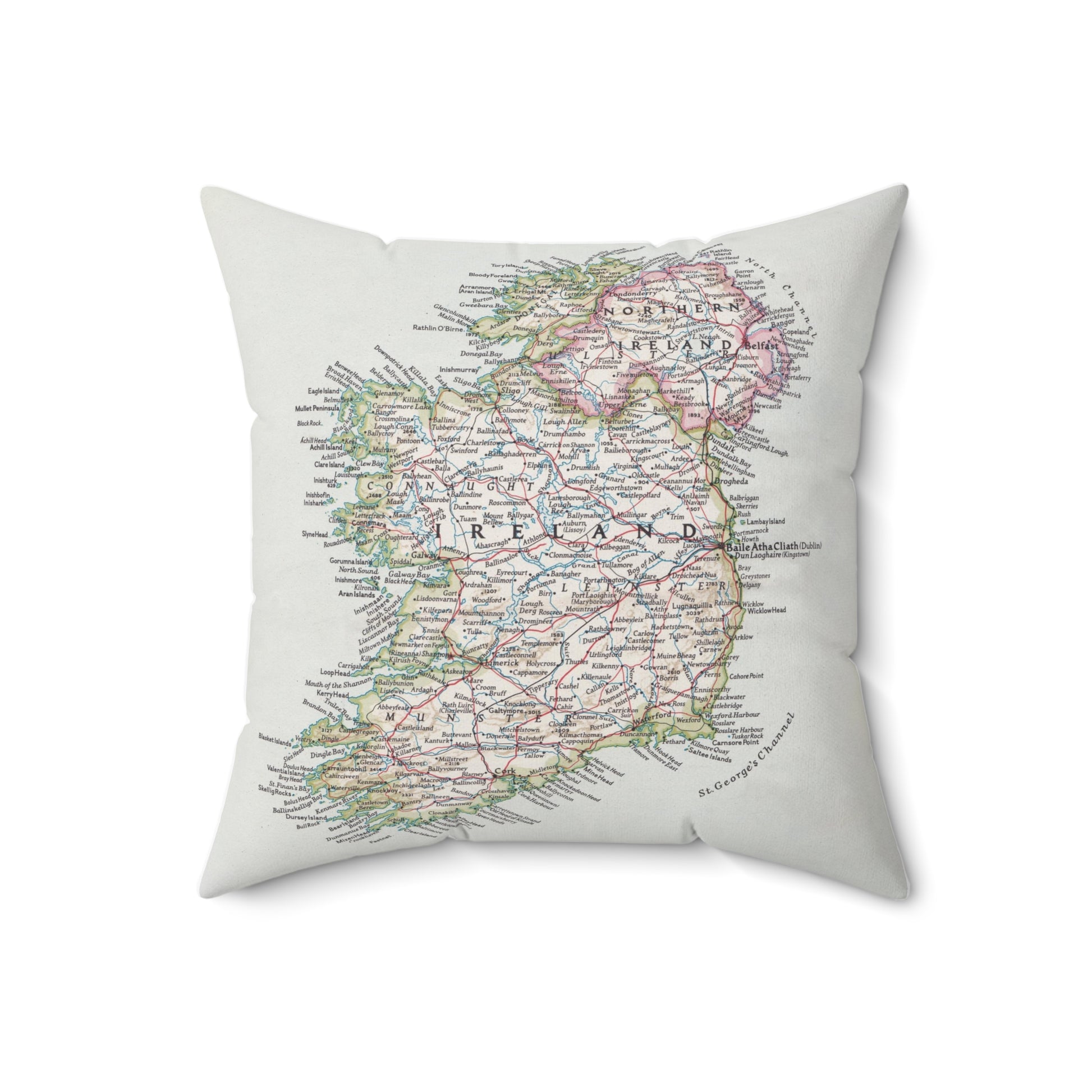 Ireland vintage map pillow