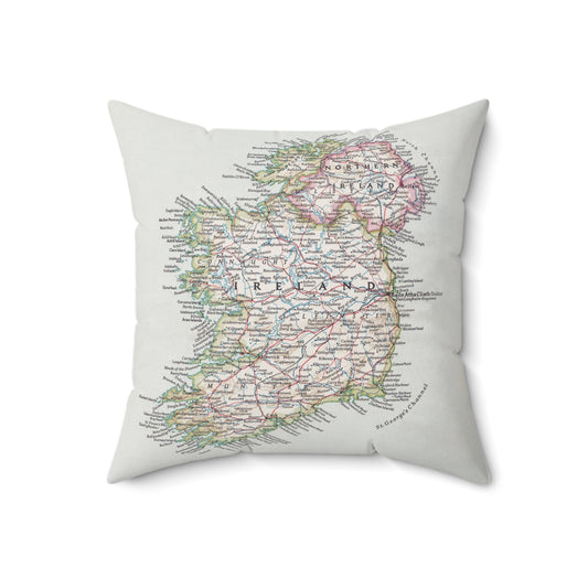 Ireland vintage map pillow