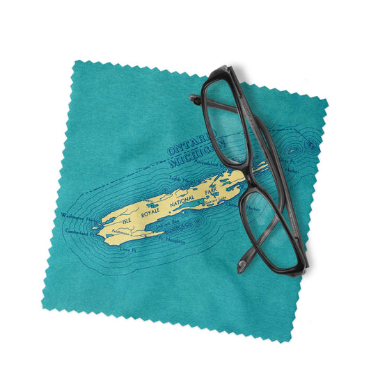 Isle Royale National Park Map Lens Cloth | Isle Royale Microfiber Glasses Cleaner | Travel Gift