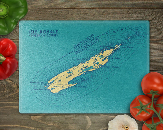 Isle Royale National Park Map Cutting Board | Travel Gift | Kitchen Decor
