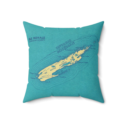 Isle Royale National Park vintage map pillow
