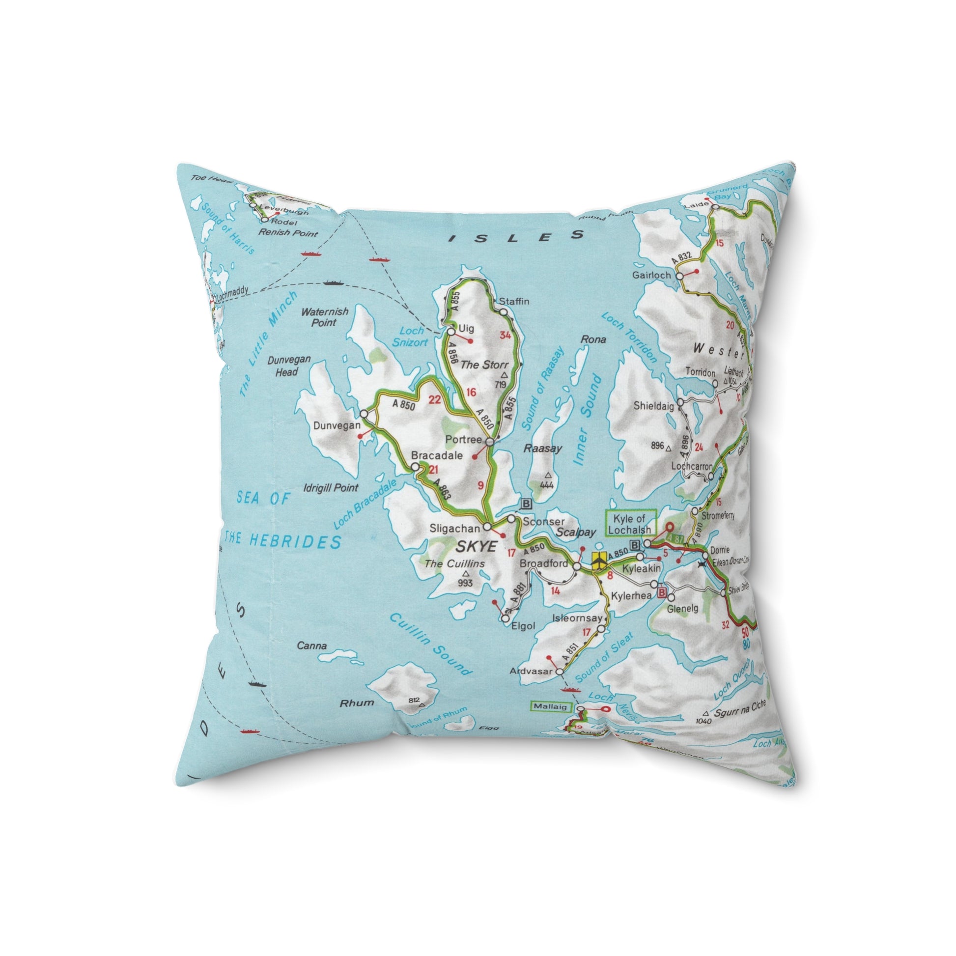 Isle of Skye vintage map pillow