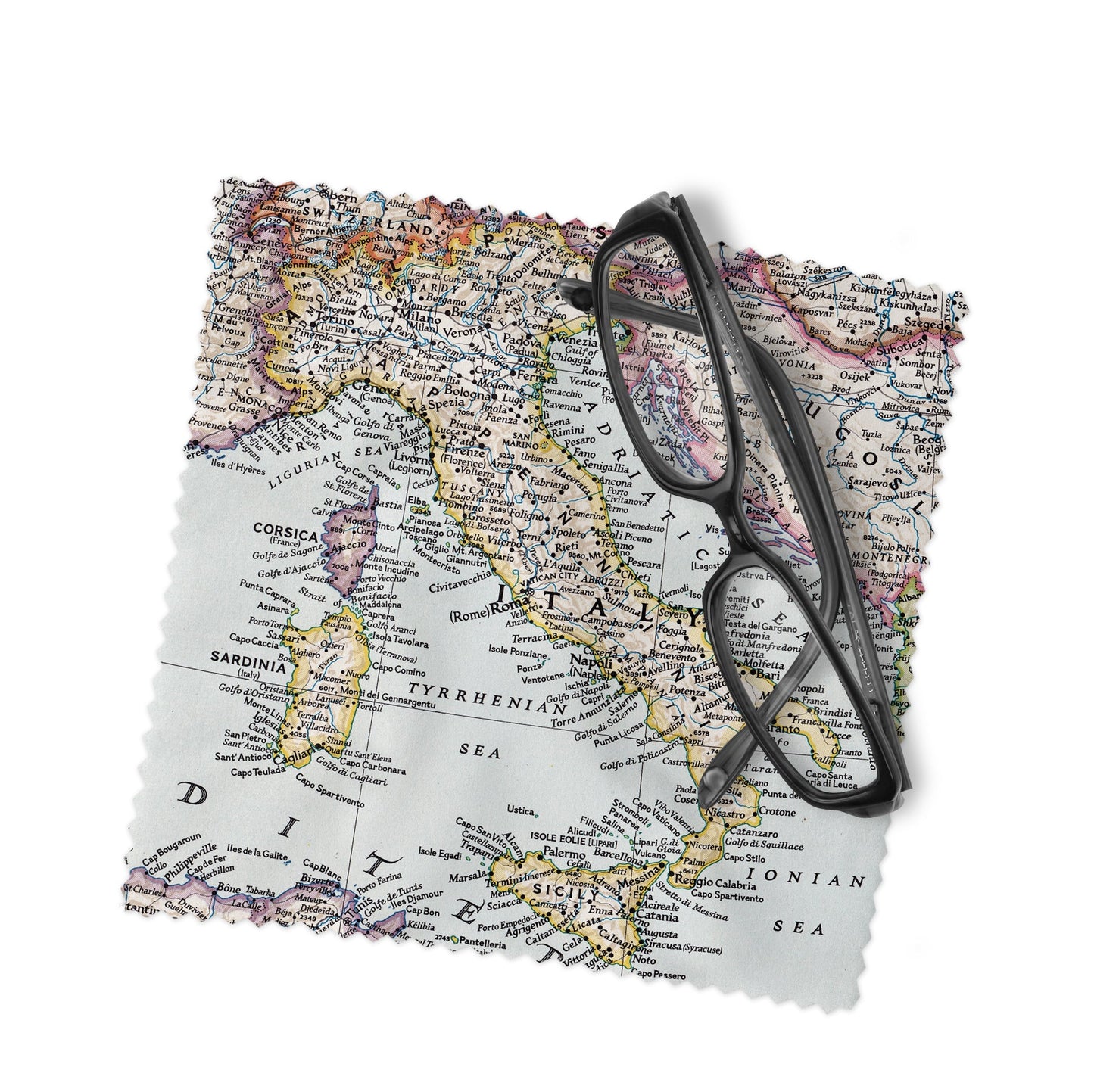 Italy Map Lens Cloth | Italy Microfiber Glasses Cleaner | Travel Gift