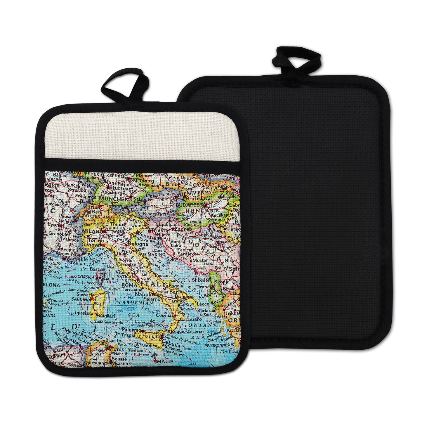 Italy vintage map hot pad kitchen decor