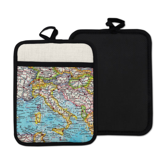 Italy vintage map hot pad kitchen decor