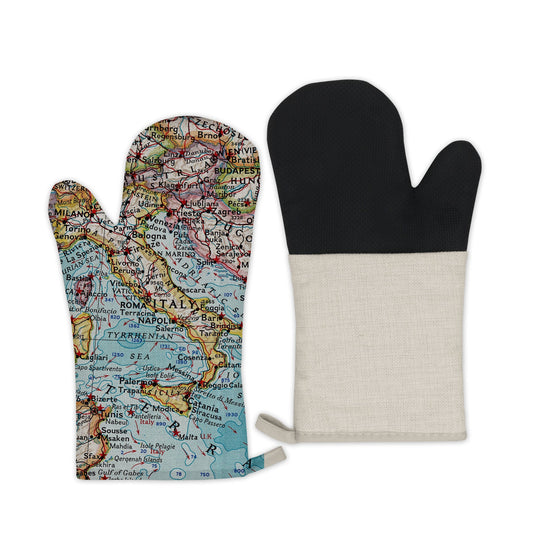 Italy Map Oven Mitt | Vintage-Inspired Kitchen Gift