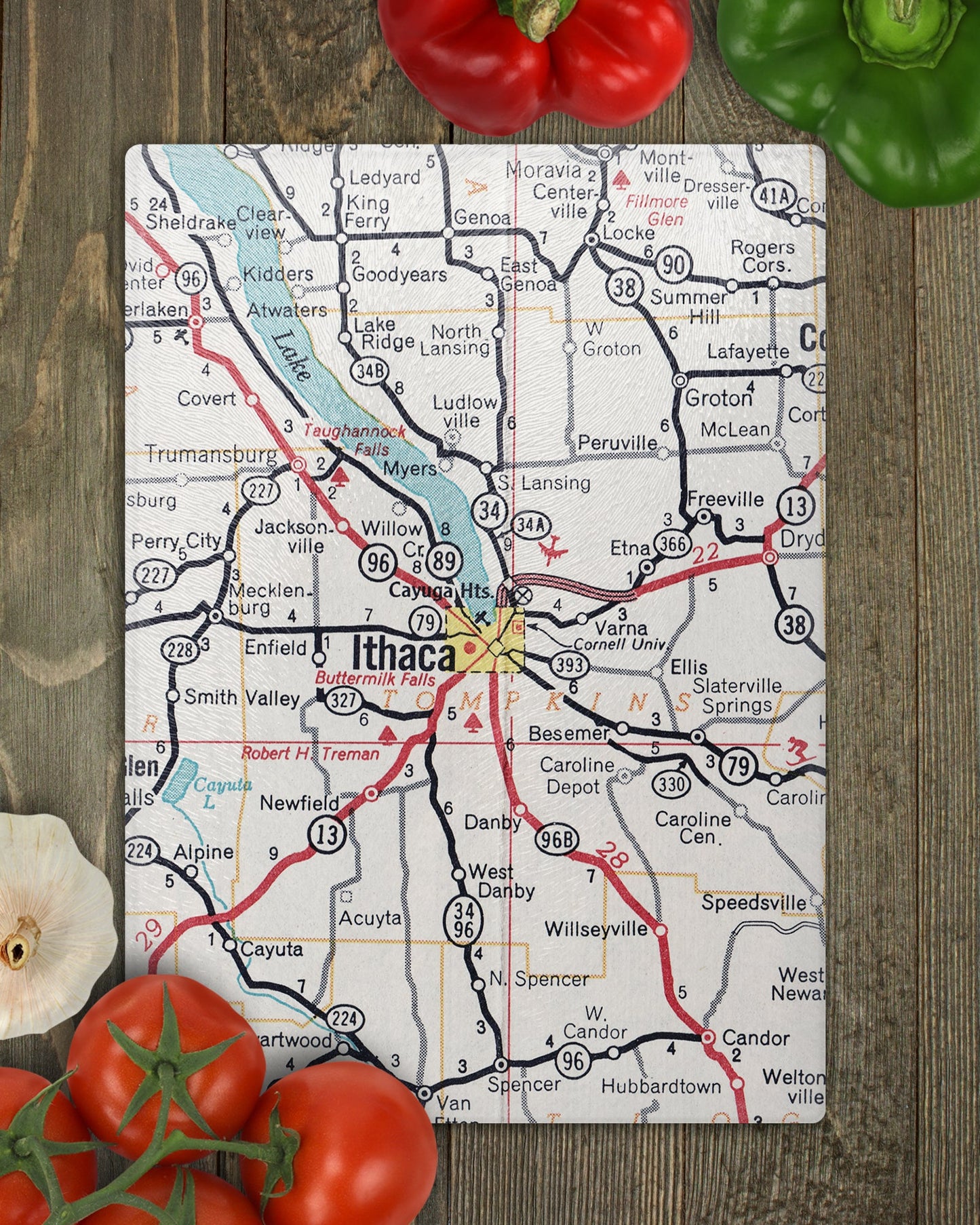 Ithaca New York Map Cutting Board | Travel Gift | Kitchen Decor