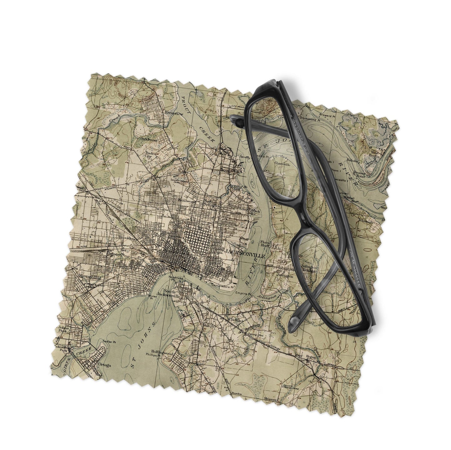 Jacksonville Florida Map Lens Cloth | Jacksonville Microfiber Glasses Cleaner | Travel Gift