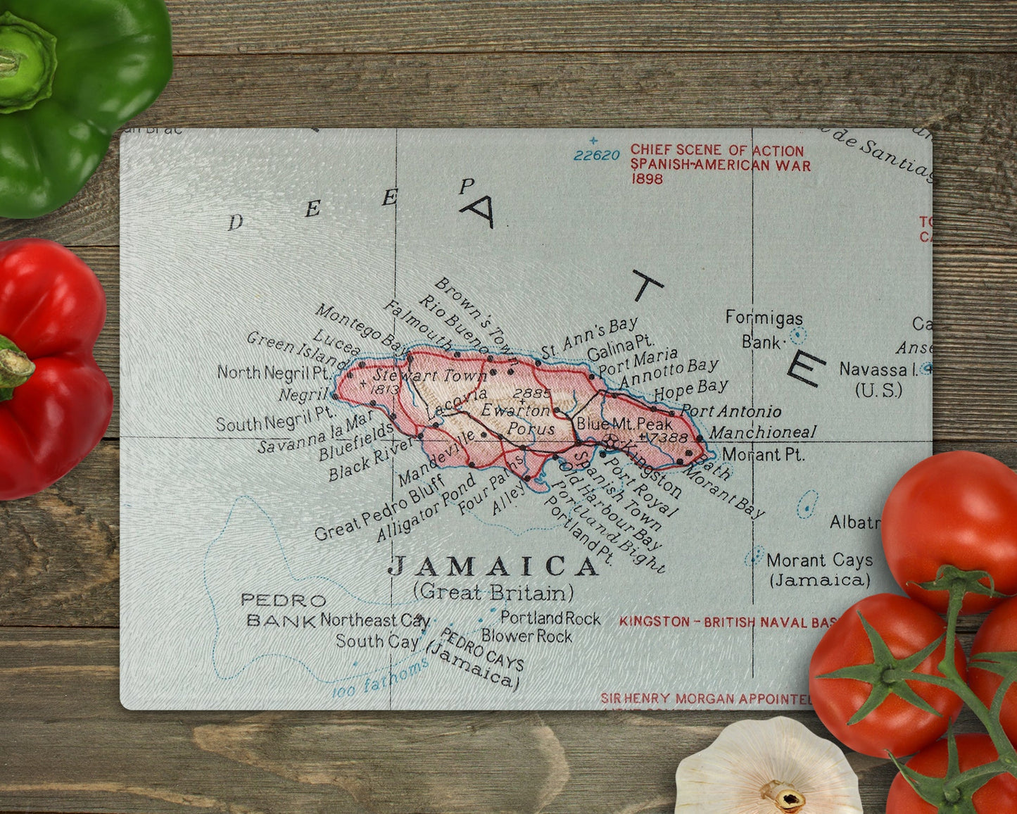 Jamaica Map Cutting Board | Travel Gift | Kitchen Decor