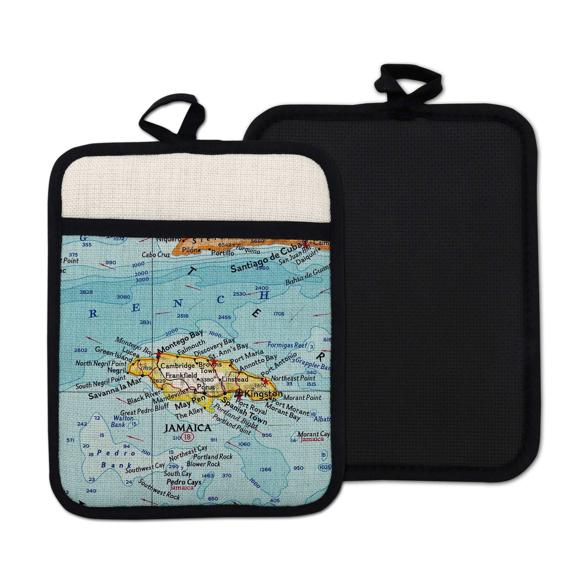 Jamaica vintage map hot pad kitchen decor