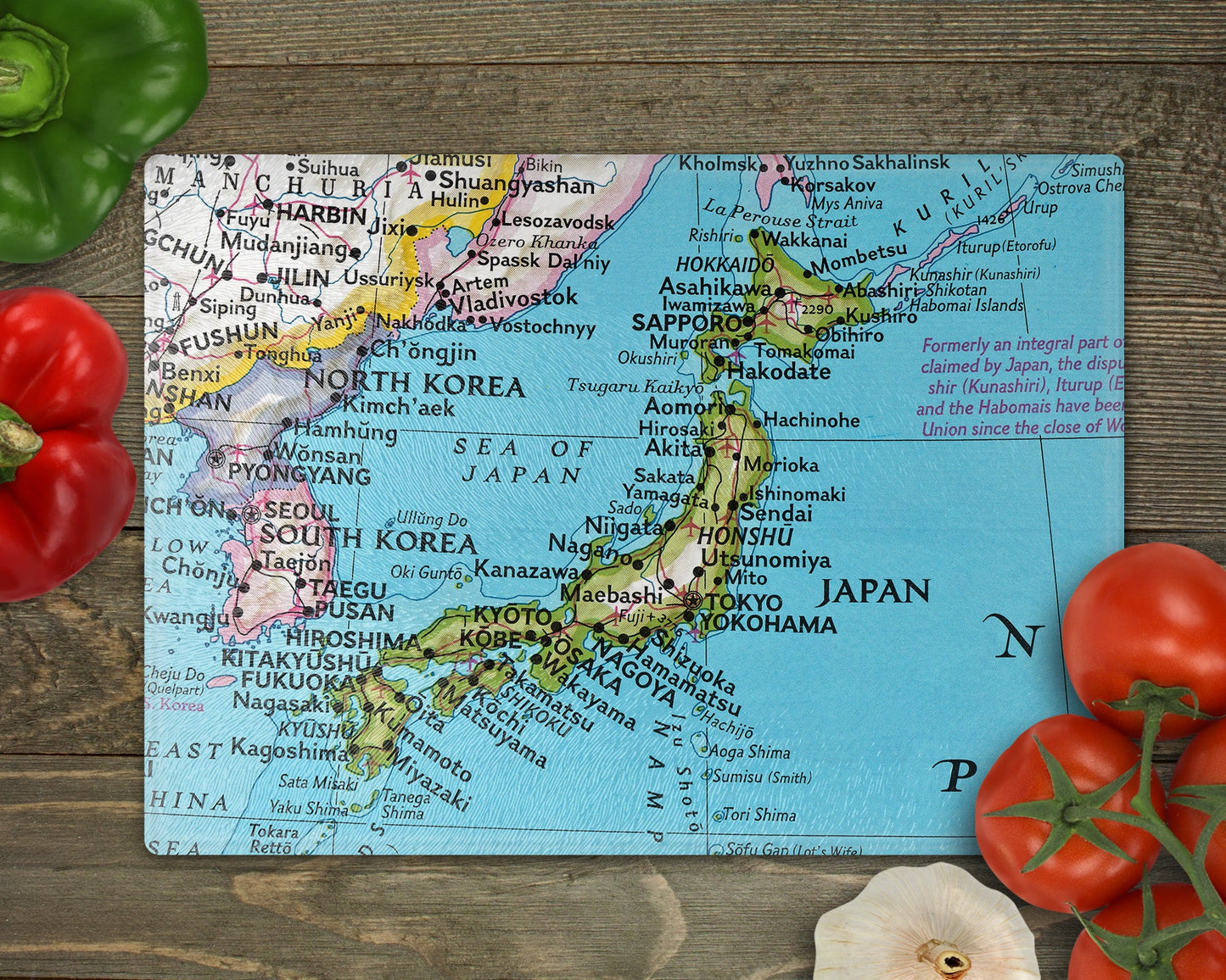 Japan Map Cutting Board | Travel Gift | Kitchen Decor