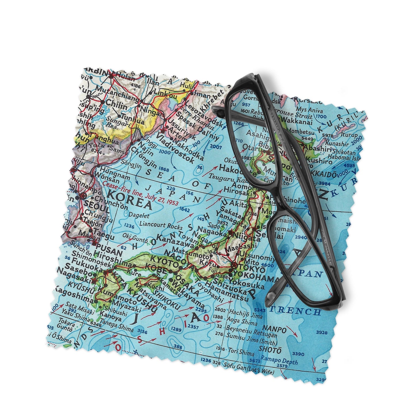 Japan Map Lens Cloth | Japan Microfiber Glasses Cleaner | Travel Gift