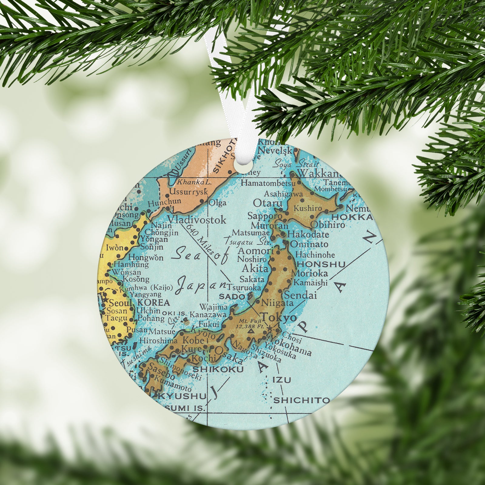 Japan Vintage Map Ornament