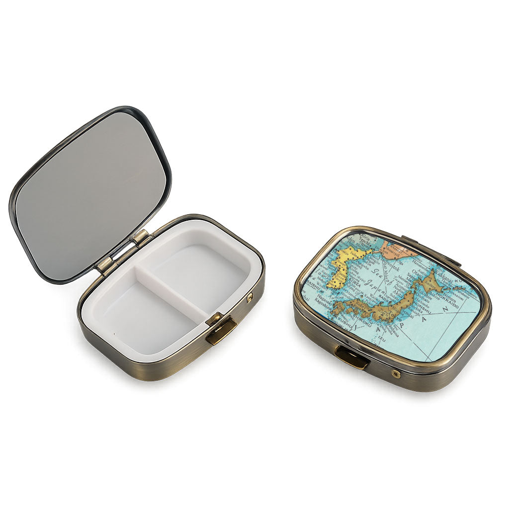 Japan vintage map pill case