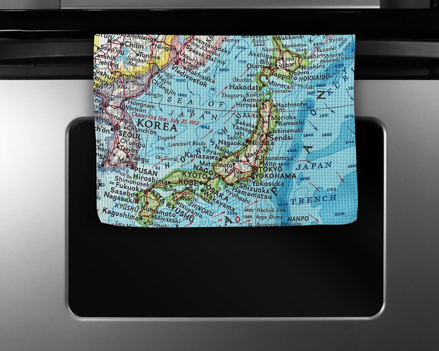 Japan Map Tea Towel | Waffle-Weave Kitchen Towel Gift