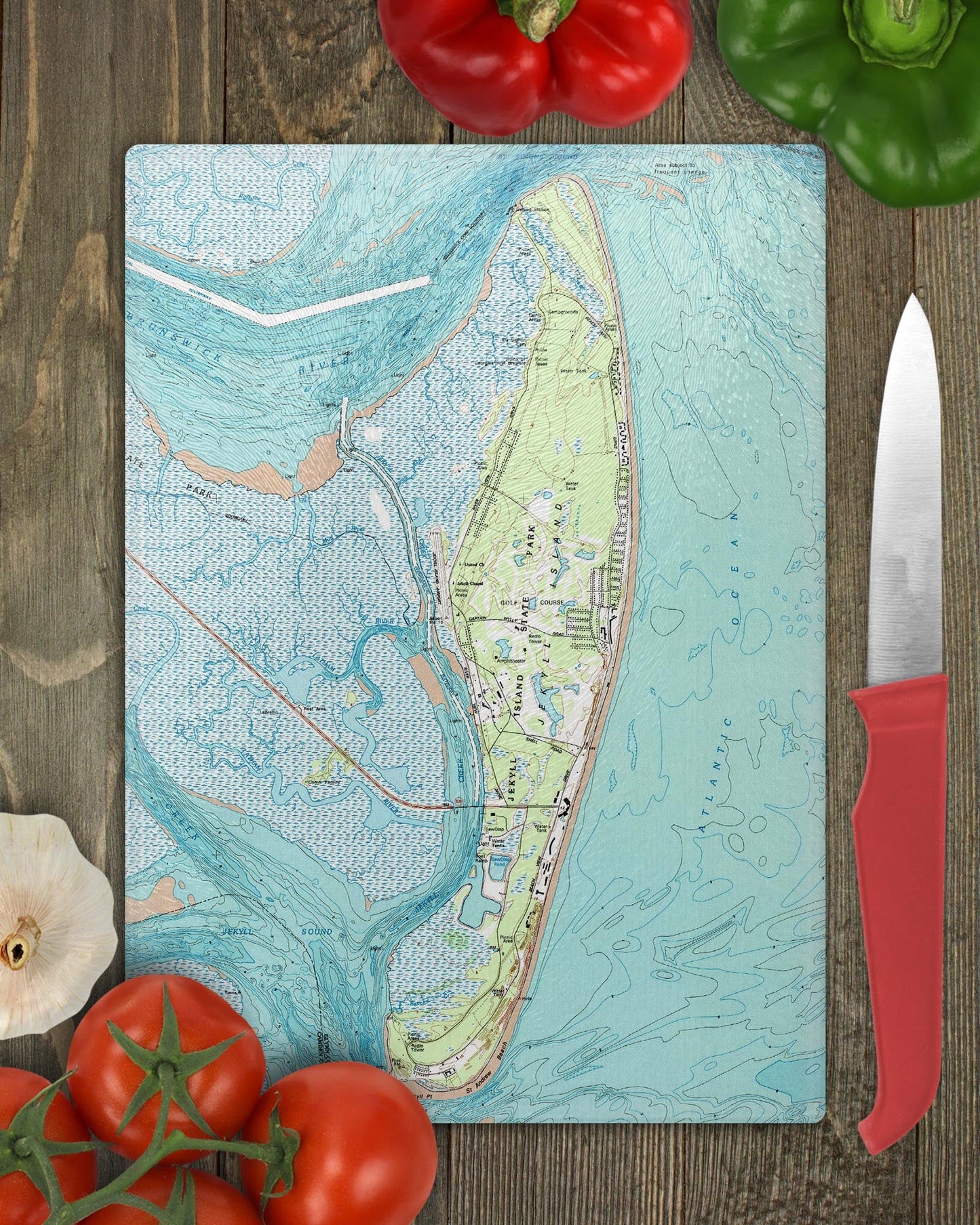 Jekyll Island Georgia Map Cutting Board | Travel Gift | Kitchen Decor