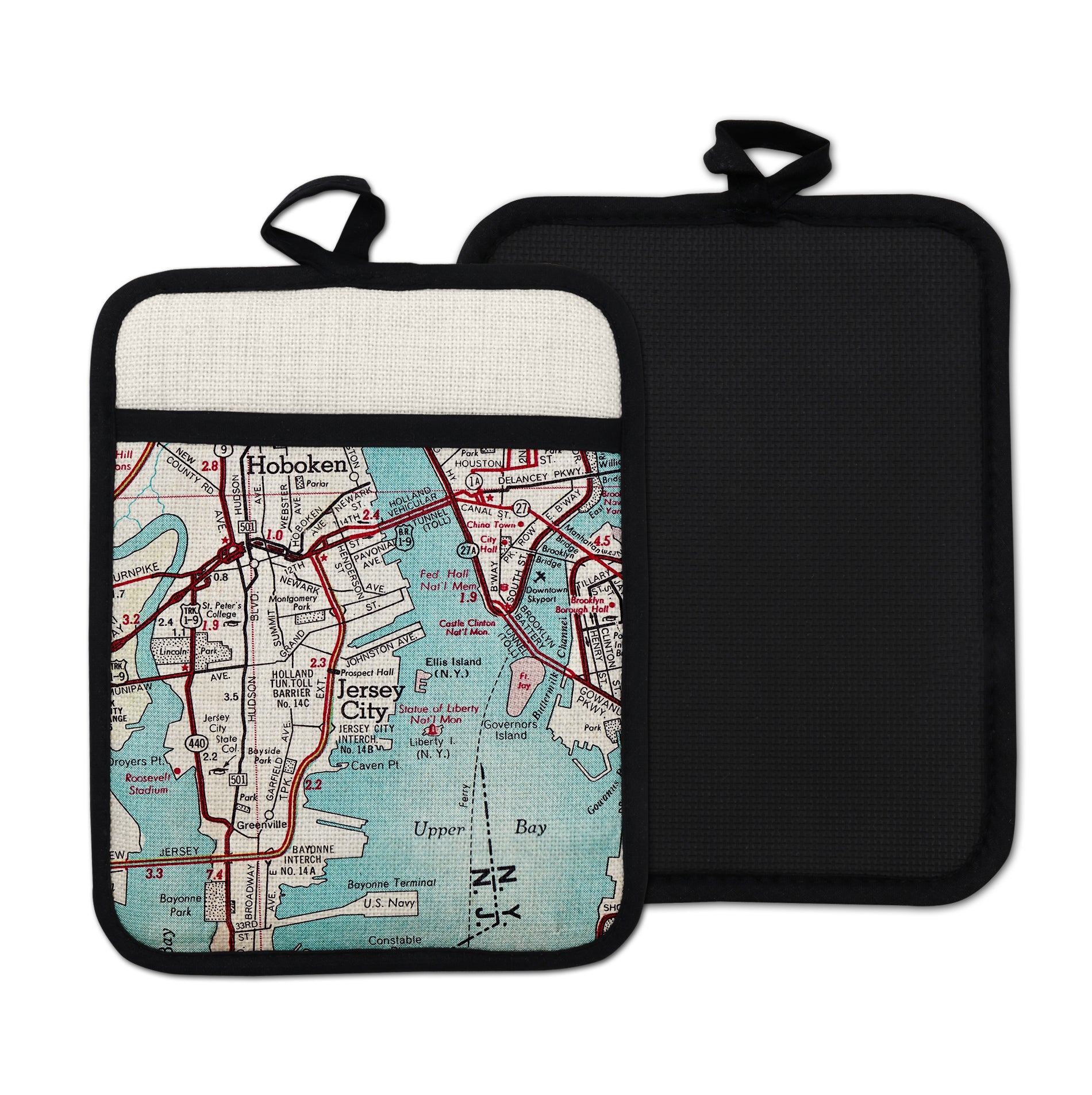 Jersey City New Jersey vintage map hot pad kitchen decor